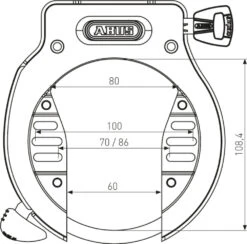 Abus Amparo 4650SL NR Black OE, Rahmenschloss 5 Abus Amparo 4650SL NR Black OE, Rahmenschloss -Fahrrad Pack technical drawing 4650 s sl tif 3