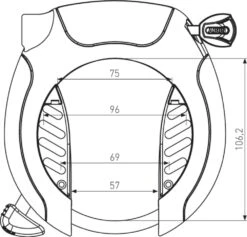 Abus Pro Shield XPlus™ 5955 NR Black + 6KS/100 + ST 5950 XPlus™ 10 Abus Pro Shield XPlus™ 5955 NR Black + 6KS/100 + ST 5950 XPlus™ -Fahrrad Pack technical drawing 5955 39efc2